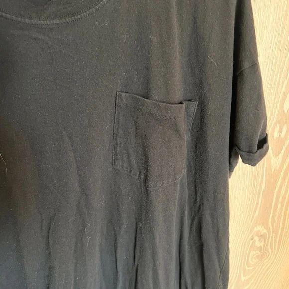 Classic Black T-Shirt Dress with Pocket - Picture 2 of 4